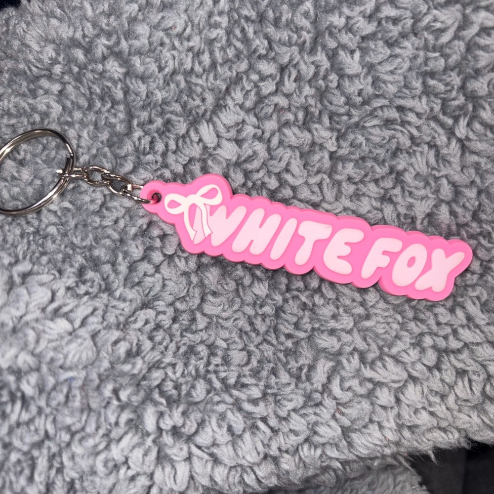 White Fox Boutique Pink Keychain